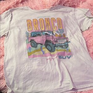 Ford Kids T-Shirt - White with Pink Bronco Design